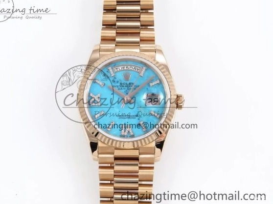 Day 1:1 Tiffany RAF Stone Edition on Best RG Blue RG Date A2836 Dial Bracelet Roman 36 0523